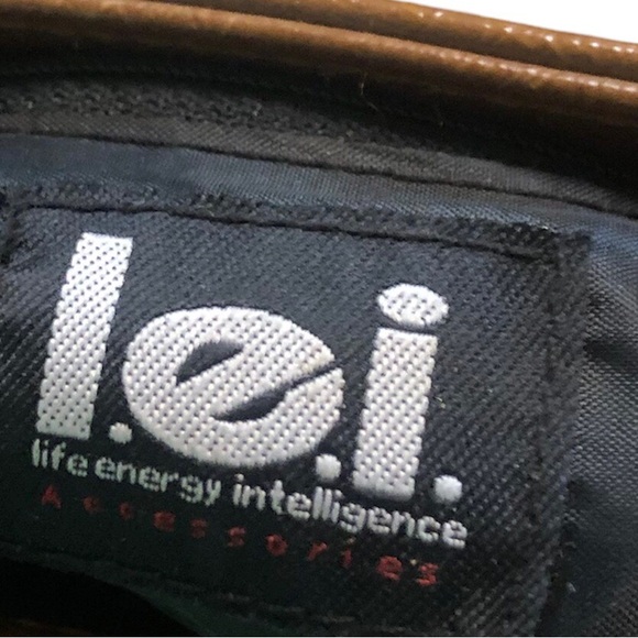 Y2K LEI Brown Faux  Leather Laced Studded Mini Bag Purse Handbag Boho Western - Picture 4 of 7